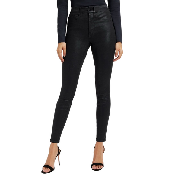 Good American Denim - Good American Good Legs Black Coated Skinny Jeans Pants - Sz 8/29, NWT